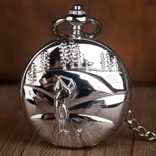 Крутые серебряные чехол для гольфа, дизайнерские Механические карманные часы, модные карманные часы для мужчин, гольфисты, ожерелье, подвеска на цепочке, лучший подарок