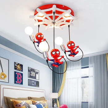 

Spider-Man kids bedroom decor led lamp ceiling lights for room chandeliers dining room pendant lights indoor chandelier lighting