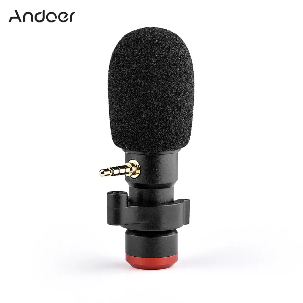 Мини штекер Andoer MIC06 для смартфона микрофон 3 5 мм TRRS разъем запись видео прямое