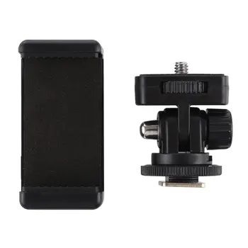 

1/4 Inch Screw Thread Cold Shoe Tripod Mount Adapter With Phone Clamp Camera Stand Adapter Camera Accessories
