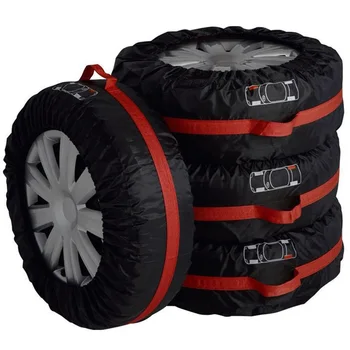 

4Pcs Spare Tire Cover Case Polyester Car Tire Storage Bags Auto Tyre Accessories Portable Vehicle Wheel Protector Durable New