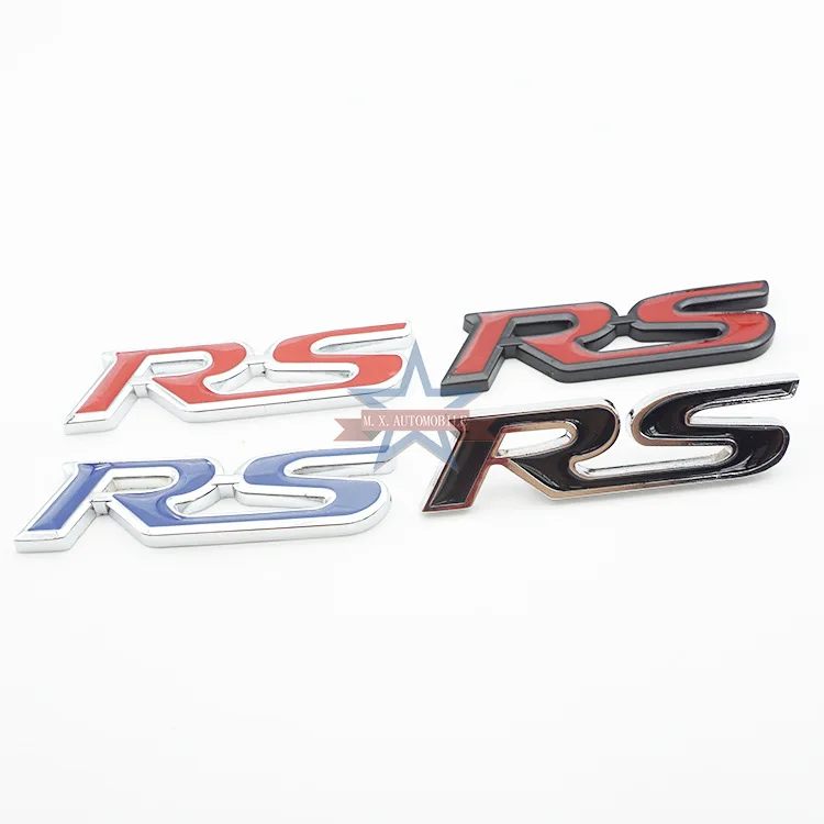Решетка радиатора автомобиля RS красный модифицированный стандарт автомобильные логотипы металлические наклейки для автомобиля крутой Бампер Декоративные Стикеры для автомобилей маркировка
