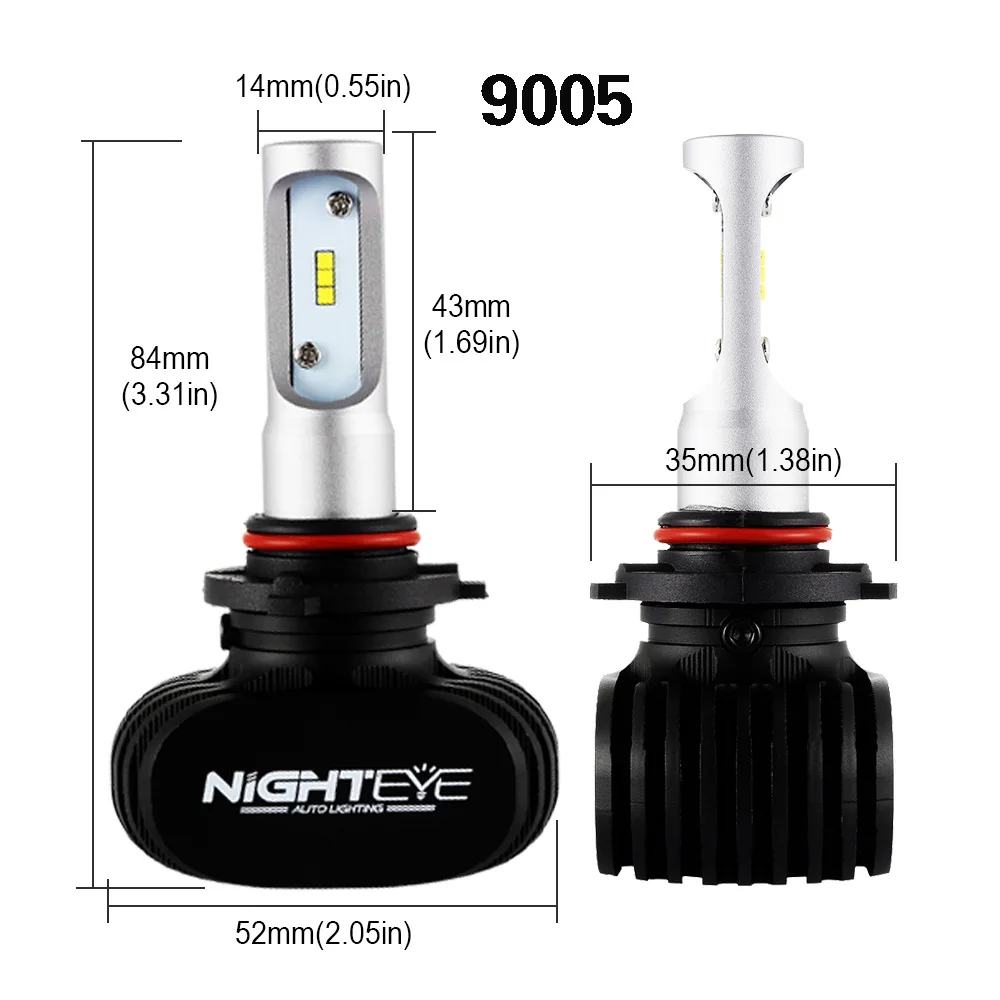 Nighteye H7 светодиодный H4 12v H8 H9 H11 8000LM 50 Вт 6500 к Автомобильный светодиодный головной светильник s Белый Противотуманные огни 9005 HB3 9006 HB4 туман светильник лампы