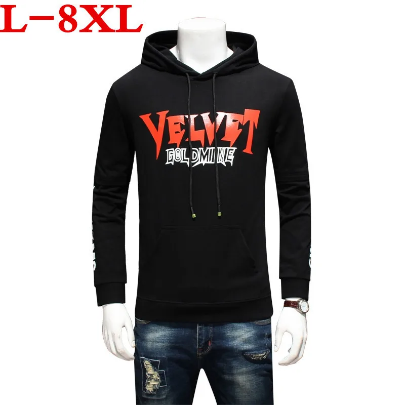 Размера плюс 10XL 8XL 6XL 5XL футболки модные однотонные куртки с капюшоном Мужская
