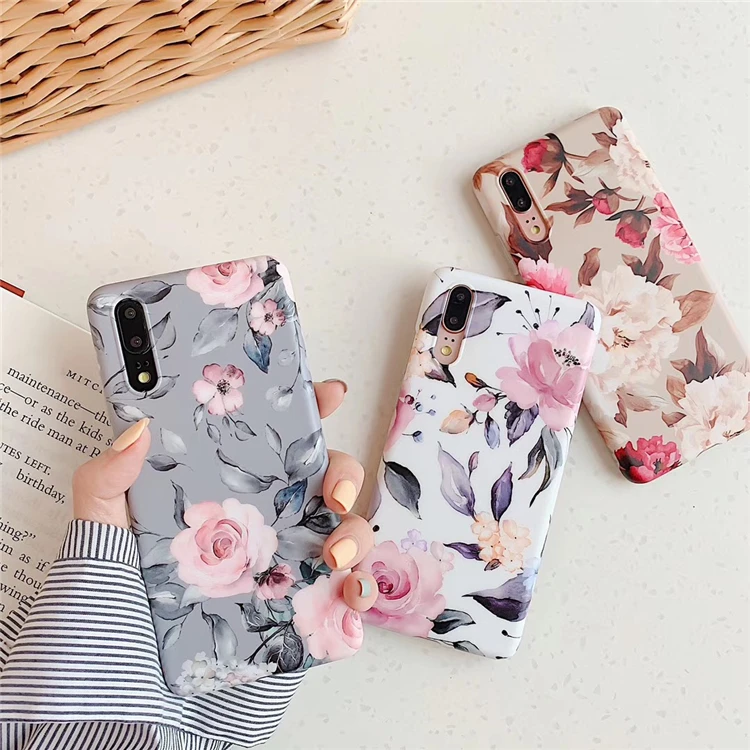 HXM чехол для телефона huawei mate 30 Lite P20 P30 Pro Lite mate 20 Lite Pro винтажный красивый цветок мягкий IMD полный корпус задняя крышка
