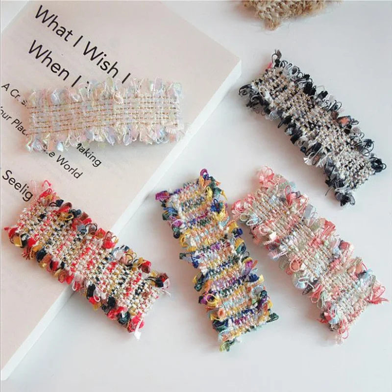 Корейский модный ретро квадратный зажим для волос Bb французская челка боковой