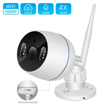 

1080P Cloud Wifi Camera Outdoor 2MP 4X Digital Zoom Wireless Bullet Camera Full Color Night Vision Audio Home Security IP Camera