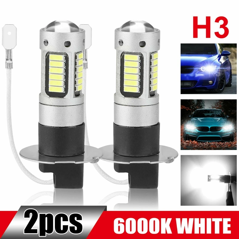 Oversigt personlighed Råd 2pcs H3 Super Bright Led Fog Driving Drl Light Bulbs Kit 6000k White 100w -  Fog Light Bulbs - AliExpress