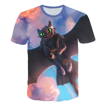 

Boys How To Train Your Dragon Print Clothes Girls 3D Funny T-shirts Costume Children 2020 summer Clothing Kids Tees Baby Tshirts