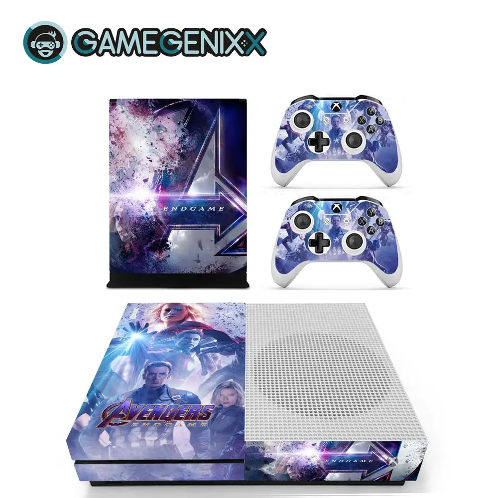 GAMEGENIXX виток винилопласта с наклейкой для Xbox One Slim консоли и 2 контроллера-Мстители - Цвет: The Avengers