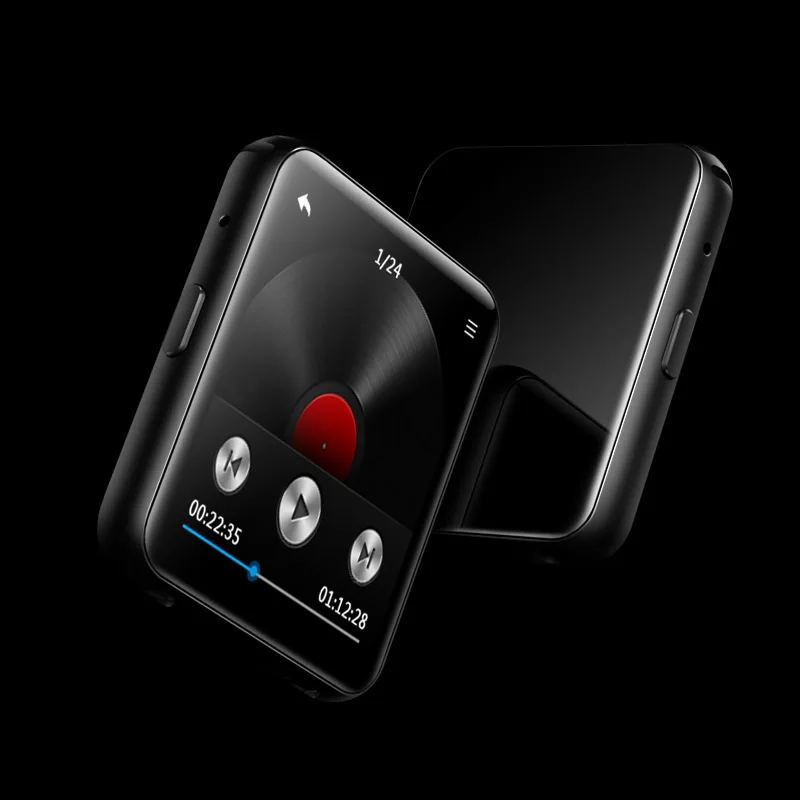 Мини MP3-плеер с зажимом, Bluetooth, с 1,5 дюймовым сенсорным экраном, портативный MP3 музыкальный плеер, HiFi металлический аудио плеер с FM для бега