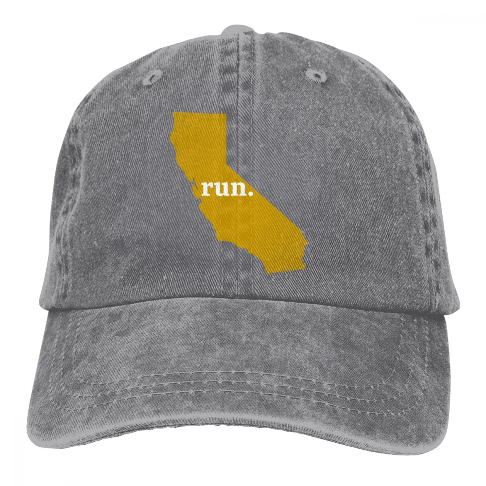 Califoria Run Casquette темно-синие унисекс Мужские Женские джинсовые бейсболка с ремешком, регулируемая шапка для гольфа, папы