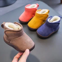 Inverno quente de pelúcia botas de bebê infantil da criança botas de neve meninas meninos antiderrapante macio inferior tênis crianças botas de bebê 0 5 anos