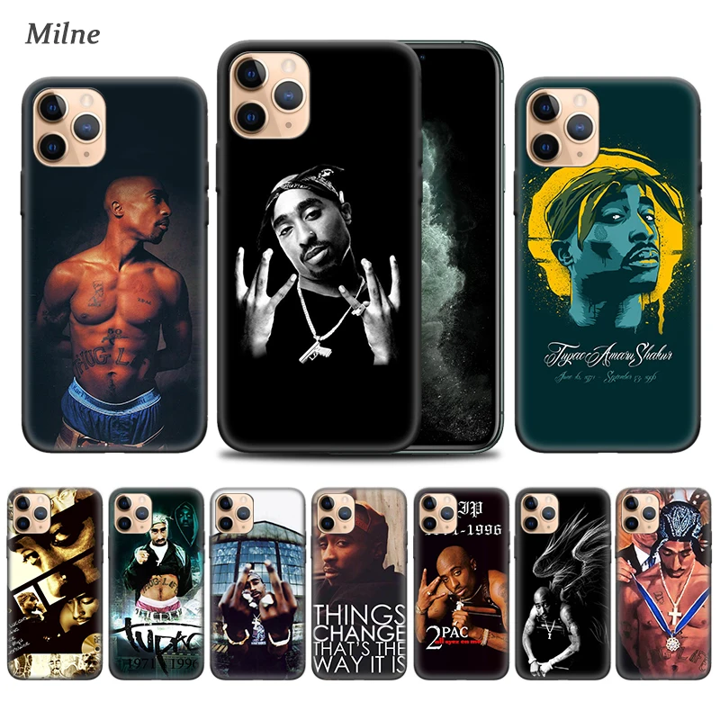 2Pac Tupac Shakur чехол для Apple iPhone 11 Pro XS Max XR X 7 8 6 6S Plus 5 5S SE 12 Мини Мягкая сумка
