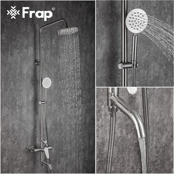 

Frap Shower Faucets Set Stainless Steel Rainfall Shower Mixers Bath Shower Hot & Cold Water Mixer Tap F2448