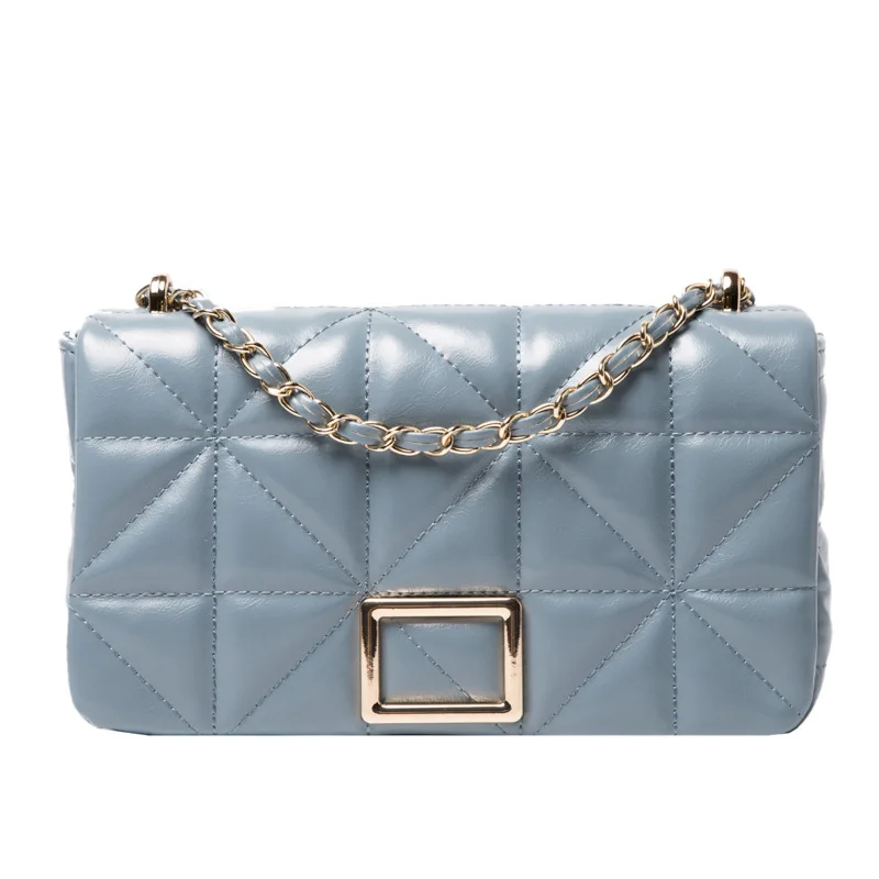 

Shoulder Bag Woman Embroidery Thread Rhombic Chain Women Bag Oil Wax Leather High-quality Brand Designer Purses and Handbags
