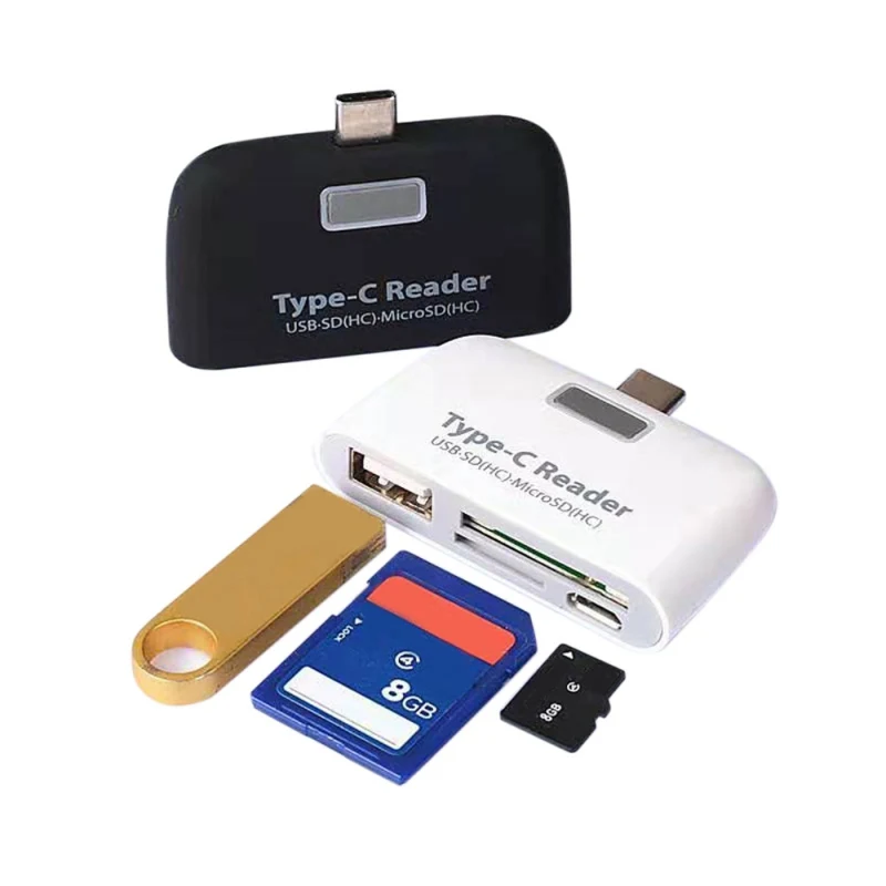 Топ многофункциональный Usb 3,1 Карта памяти Адаптер Тип C Usb-c Tf Sd Otg кард-ридер для Mac-book телефон планшет ридеры буквы