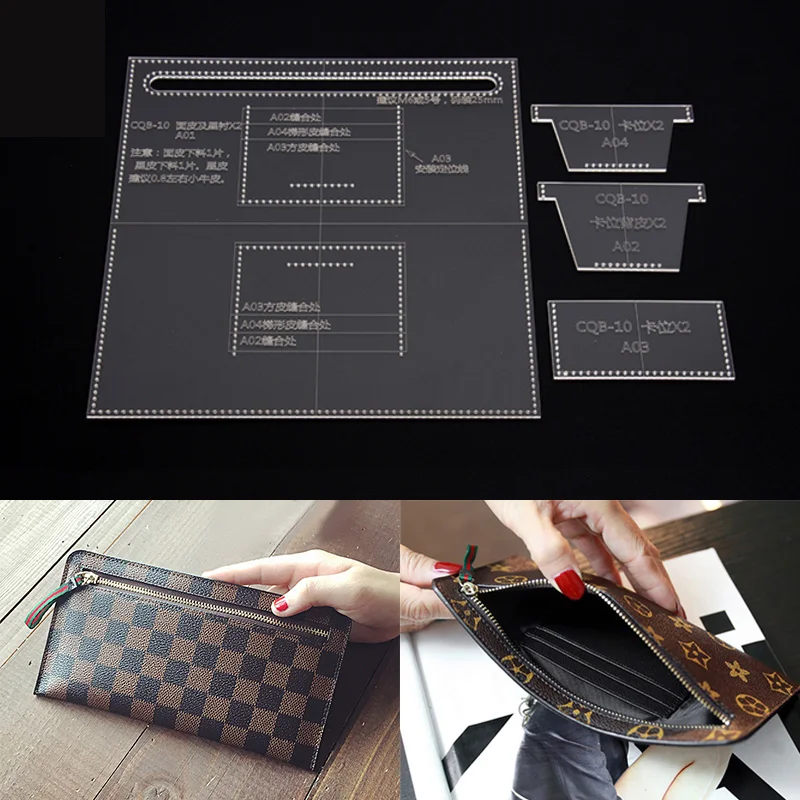 

CQB-10 Handbag Acrylic Template Wallet Leather Pattern Acrylic Leather Pattern Leather Templates for Bags