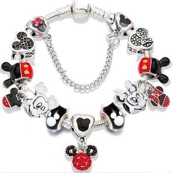 

BAOPON Cartoon Animal Charm Bracelets With Lovely Style Beads Friendship Bracelets Fit Original Fine Bracelets For Women Gift