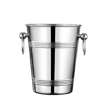 

Silver Bar Barware Drinks Cooler Home Kitchen Party Stainless Steel With Handles Large Capacity Ice Bucket Champagne Wine
