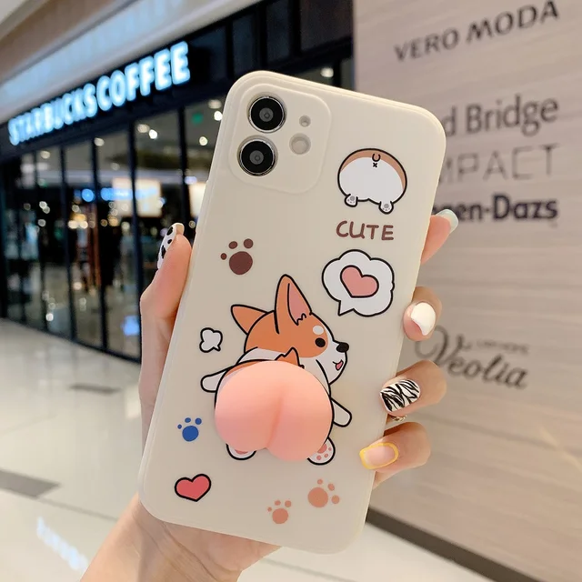 Tapijt Lift Dierentuin s nachts Squishy Leuke Billen Corgi Hond Telefoon Case Voor Iphone 13 12 11 Pro Max  Xr Xs X 7 8 6 plus SE2 Leuke 3D Stress Reliever Soft Cover - AliExpress  Mobiele telefoons & telecommunicatie