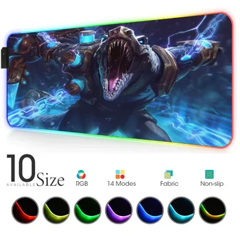 

Renekton hextech RGB Mouse Pad Gamer Accessories Large LED MousePad XL Gaming laptop Mats PC Mat with Backlit League of legends