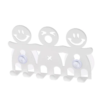 

Toothbrush Holder Wall Mounted Suction Cup 5 Position Cute Cartoon Smile Bathroom Sets