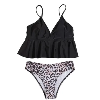 

WOMAIL Womens Underwear Costume Padded Monokini Push Up Lingerie Sets Ladies Leopard Printing Split Lenceria Mujer 19Dec18