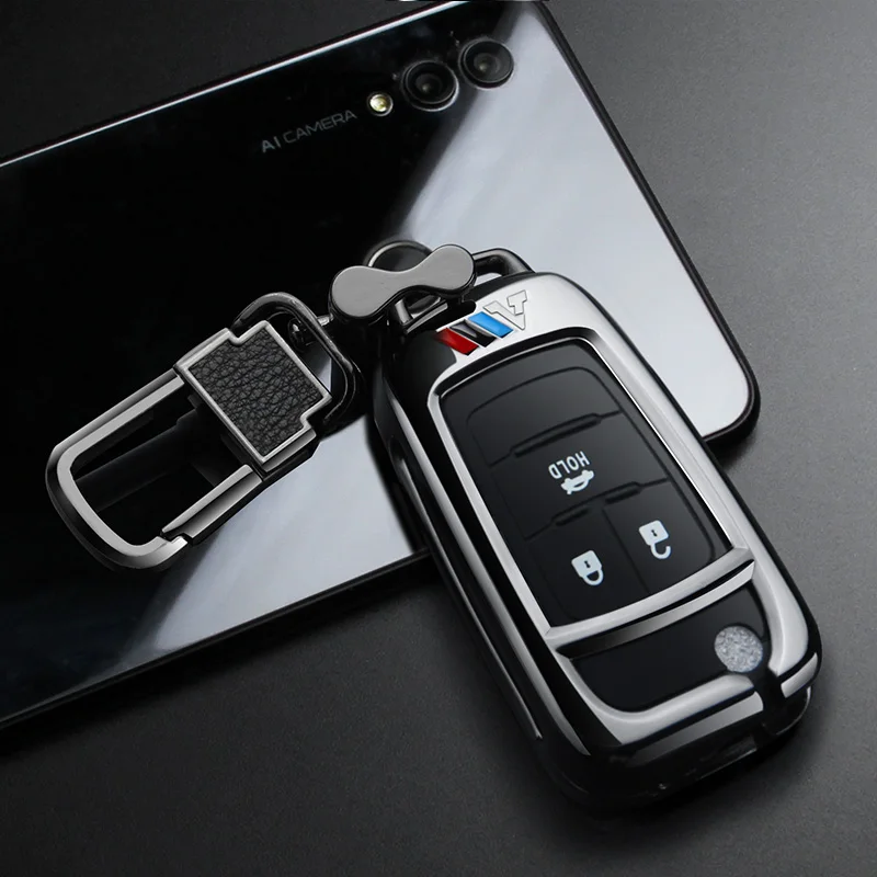 Чехол для ключей автомобиля из цинкового сплава Buick, Chevrolet Cruze Opel Vauxhall Mokka Encore FlipAuto Astra J Corsa D Zafira C Insignia - Название цвета: A black buckle set