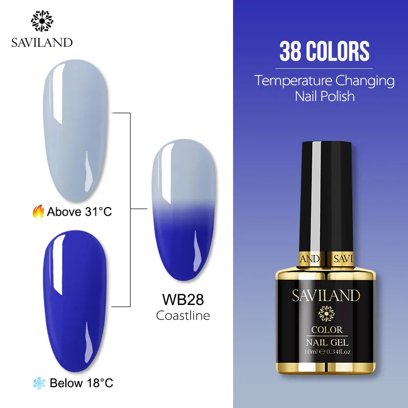 10ml WB28 Гель-лак SAVILAND, 36 цветов, меняющий температуру, Гель-лак, меняющий настроение, гель для ногтей, не впитывается, лак для ногтей - Цвет: 10ml WB28