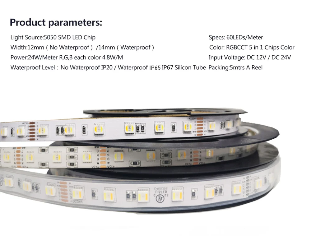 Zigbee 3,0 светодиодный светильник 5 м 12 В/24 В 5 в 1 RGBCCT 5050 умный дом Светодиодная лента RGB двойной белый+ источник питания работает с концентратором Alexa Echo
