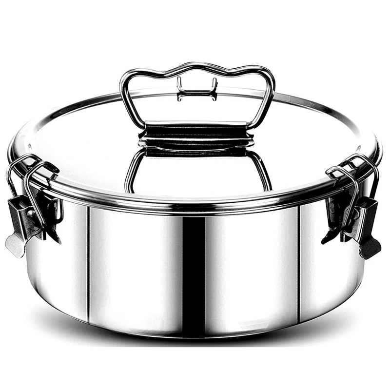 Stainless Steel Flan Mold with Lid and Easy Lift Handle, Accessories for 6, 8 Qt Baking, 2-Qt Cake Pan