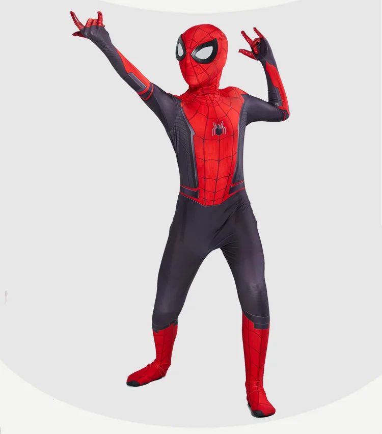 Пижама для детей и взрослых, с принтом Человека-паука далеко от дома Питер Паркер костюм зентай для косплея супергероя-паука Боди Комбинезоны Костюм Для Хэллоуина
