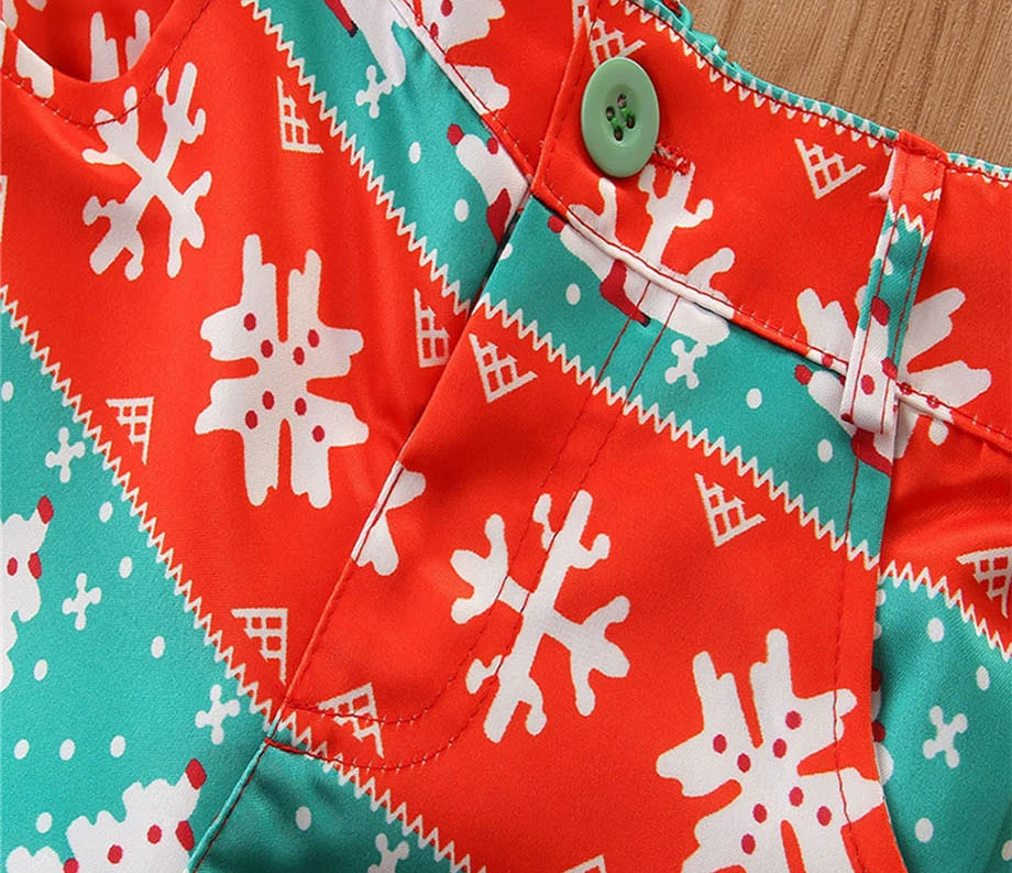 Осенний модный Рождественский Костюм Джентльмена для маленьких мальчиков галстук+ пиджак+ брюки, праздничная одежда для мальчиков с принтом Санта Клауса и снежинки