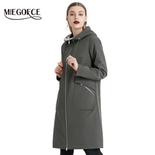 MIEOGOFCE Spring and Autumn Long Women's Windbreaker Warm Women's Cotton Jacket With Stand Collar New Design