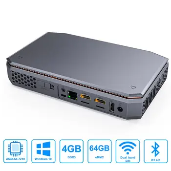 

Mini PC Computer Windows 10 4GB/8GB Ram 64GB EMMC AMD A4-7210 CPU Multi Media Desktop PC HDMI Dual Display Mini Pc