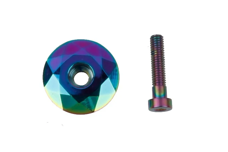 colorful MEROCA Mountain Bike MTB Bicyce Headset Cover Top Cap Sun Flower Screw Headset Stem Bike Parts - Цвет: colorful