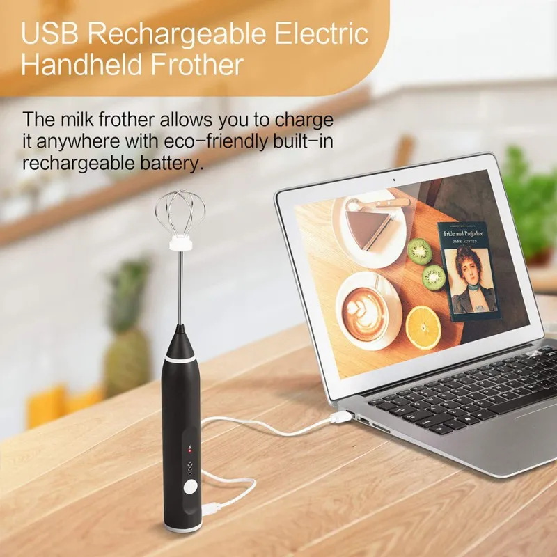 USB прочный взбиватель яиц ручной Электрический бытовой Кофе Крем биение нержавеющий Миксер для выпечки торта ручной кухонный инструмент