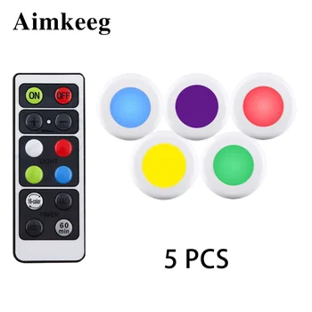 

Aimkeeg LED Under Cabinet Light Dimmable Wireless Sensor Night lights For Kitchen Bedroom Closet Lighting 16 Colors Wall Lamp