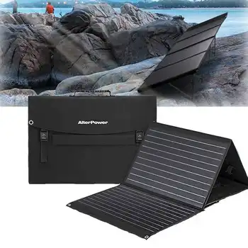 

100W Solar Panels 2 USB+DC Waterproof Folding Flexible Camping Solar Panel Bag Silicon Board Power Bank Travel Solar Charger Bag