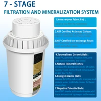ALTHY 3.5L Mineral Alkali Water Pitcher Filter - 400L Long-Life Filters - Alkalizer Purifier Filtration System +pH -ORP 3