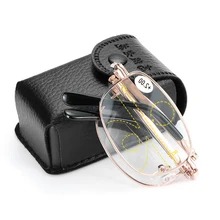 Унисекс Складные очки для чтения с Чехол прогрессивные многофокальные линзы очки анти-синий светильник очки дальнозоркости+ 1,00~+ 4,00