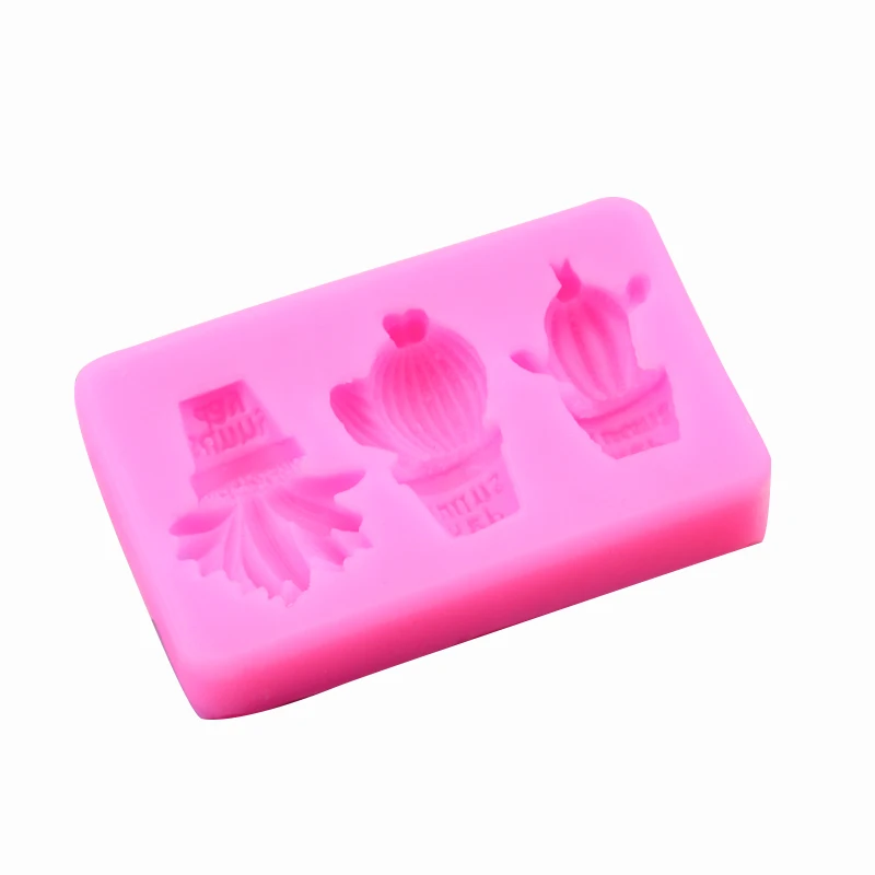 DIY Material Aromatherapy Candle Made By Ourselves Three Cactus Moulds Aromatherapy Gypsum DIY Mould Container for Candle