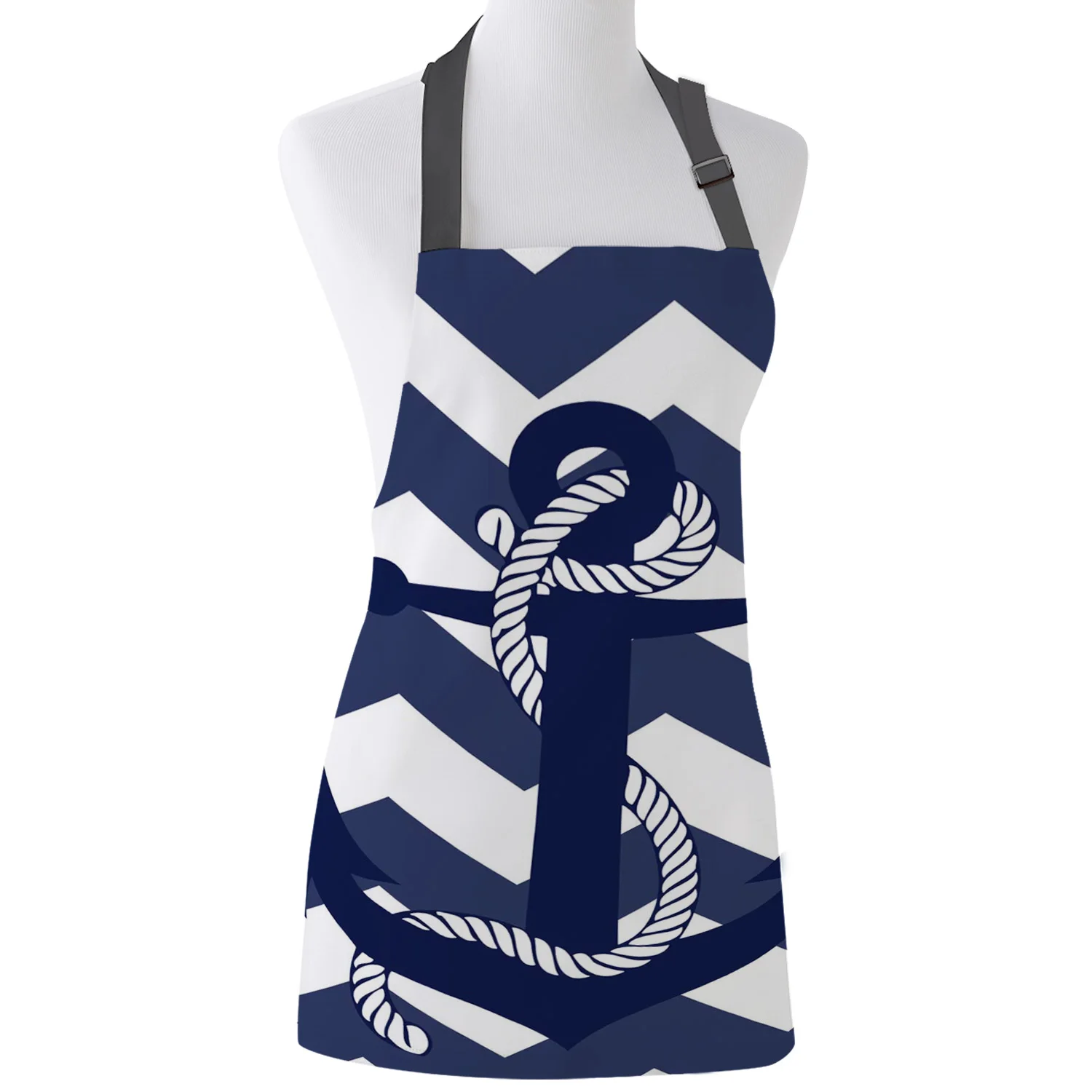 Anchor Ripple Kitchen Aprons BBQ Bib Apron for Cooking Baking Restaurant Pinafore Home Christmas Decorations | Дом и сад