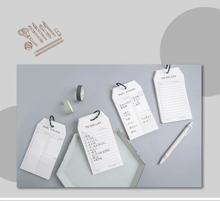 50 Blatt einfaches kabelloses Buch, To-Do-Liste, Tagesplan, Notizblock, Schablone, Notizbuch, Planer, Agenda, Büro, Schulbedarf, A6456 – Detail 7