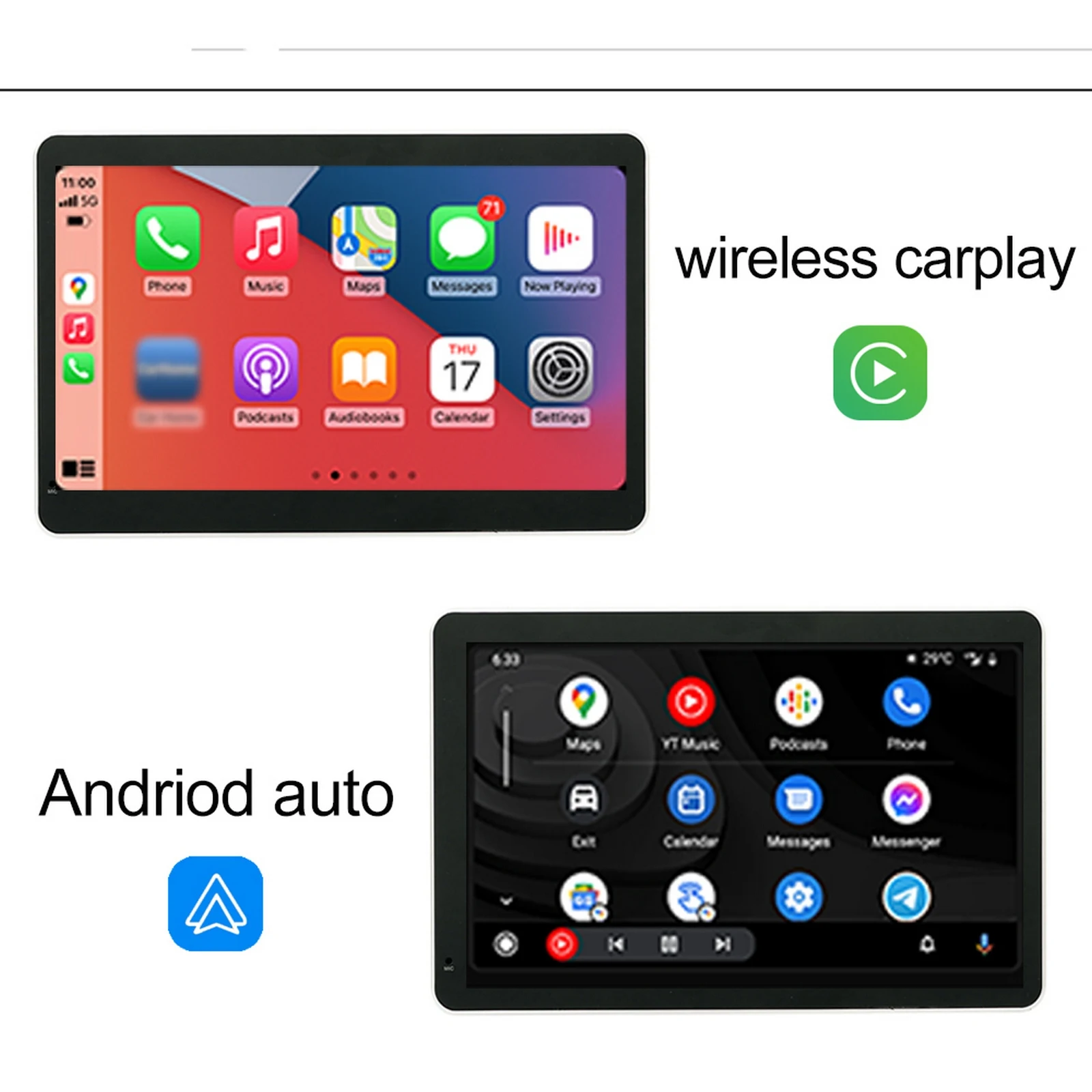 7 Inch Touch Screen Car Portable Wireless Carplay Wireless Android Auto Wireless Mirror Gps