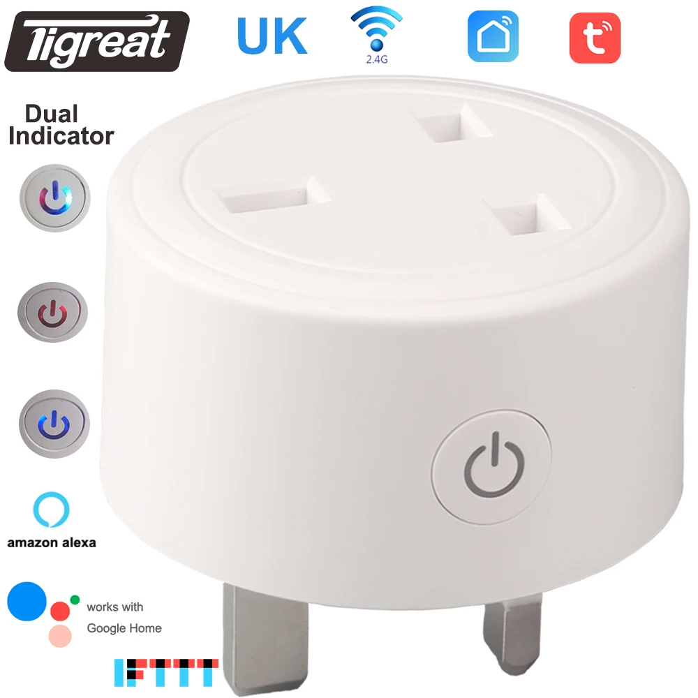 Tigreat умная розетка Wi Fi Великобритания Wifi Tuya жизнь приложение таймер