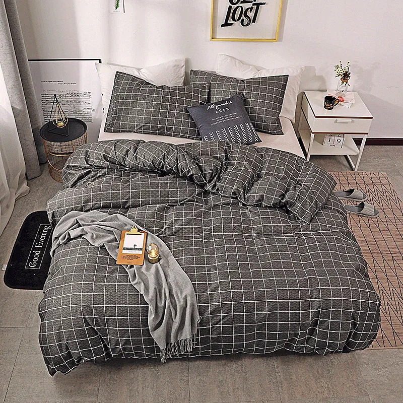 

Fashion Simple Style home bedding sets bed linen duvet cover flat sheet Bedding Set Winter Full King Single Queen,bed set 2019