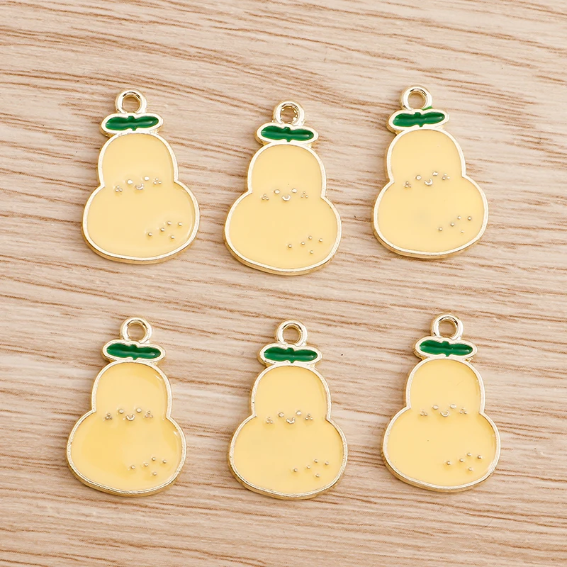 Set of 10 Colorful Fruit Enamel Charms for Handmade Jewelry Crafting
