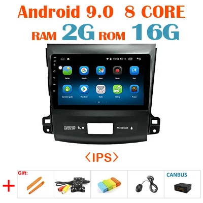 2G 16G canbus 64G 1280*720P Android 9,0 Carplay gps радио для Mitsubishi Outlander xl 2 2005-2011 peugeot 4007 навигационный экран без DVD плеера - Цвет: 2G 16G canbus
